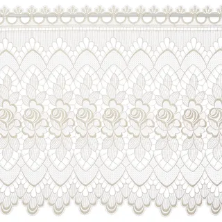 Plauener Spitze by Modespitze, Store Bistro Gardine Scheibengardine mit Stangendurchzug, hochwertige Stickerei, Höhe 60 cm, Breite 176 cm, Creme
