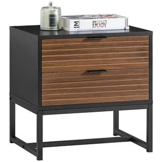 SoBuy Nachttisch mit 2 Schubladen Sofatisch Beistelltisch Nachtschrank FBT156-BR