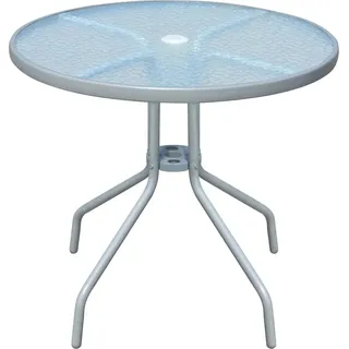 The Living Store Gartentisch 80 x 71 cm Stahl Rund Grau - Grau
