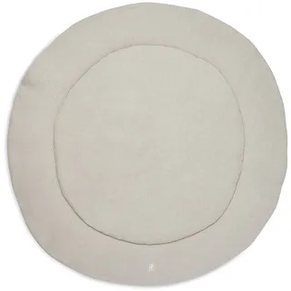 jollein Krabbeldecke für Baby - Basic Knit, Nougat - Laufgittereinlage - Ø 95 cm - Spieldecke Baby - Beige