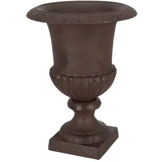 Esschert Design Blumentopf, Übertopf, Französische Vase, Amphore auf Sockel, Größe L, ca. 31 cm x 31 cm x 43 cm