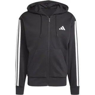 adidas Essentials 3-Streifen Fleece Reißverschlusspullover Black / White M