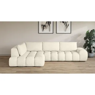 otto home Ecksofa OTTO HOME "AZITA L-Form, XXL 352 cm Designsofa in Bubble-Opitk", beige (creme), B:352cm H:72cm T:210cm, 100% Polyester, Sofas, Ecksofa, lose Rückenkissen, traumhafte Steppung, Maße B/T/H: 352/210/72 cm