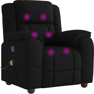 vidaXL Massagesessel Schwarz Stoff - Schwarz