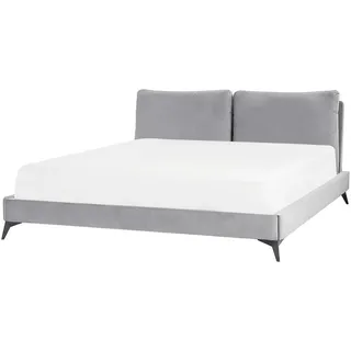Beliani Polsterbett 180/200cm Grau Melle - Textil , 180x200 cm , Schlafzimmer, Betten, Polsterbetten