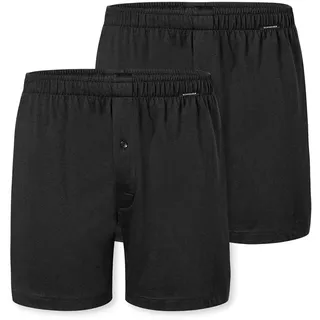 SCHIESSER Herren 2 Pack Boxershorts Baumwolle Jersey weich Multipack - Jerseyboxer, schwarz_182426, 10