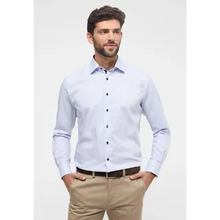 Langarmhemd ETERNA "MODERN FIT", Herren, Gr. 48, Normalgrößen, blau (hellblau), 100% Baumwolle, tailliert, Manschette, Hemden Langarmhemd, NON IRON (bügelfrei)
