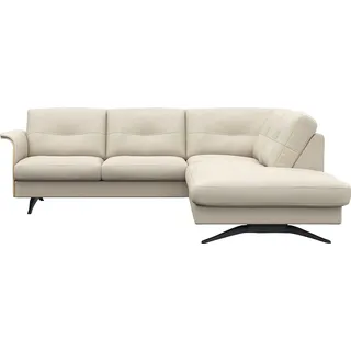 FLEXLUX Ecksofa "Glow, super bequem durch hochwertigem Sitzaufbau mit Federkern, L-Form" Modernes skandinavisches Design, warm weiß