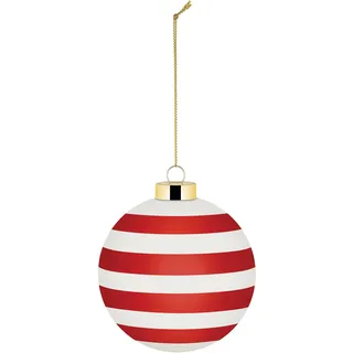 Alessi Delight NZ04 4 Christbaumkugel, mundgeblasen, Durchmesser 9 cm, Rot, Weiß, Gold