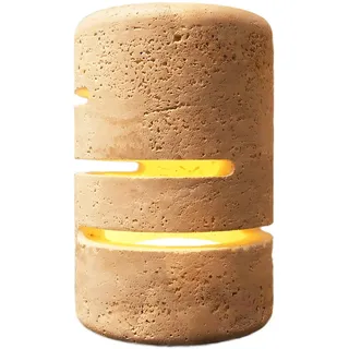 Marmor Nachttischlampe Dimmbar aus Travertin,Wiederaufladbare LED Tischleuchte,Steinlampe Rechargeable Lamp, Ambiente Lampe