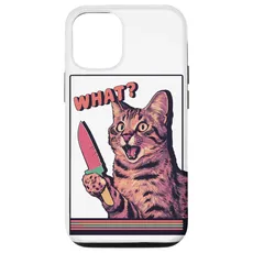 Hülle für iPhone 15 Halloween Katze Messer Design Witzige Tier Katzen