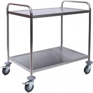 ZORRO Servierwagen ZSW 2 | Edelstahl | 2 Borde | Hohe Traglast Gastro, Servierwagen, Edelstahl, Transport - Silber