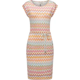 Sommerkleid RAGWEAR "Sommerkleid Taggien Print", Damen, Gr. L, N-Gr, weiß (sanftes weiß), Obermaterial: 95% Viskose CV. 5% Elasthan EL., Kleider Sommerkleid