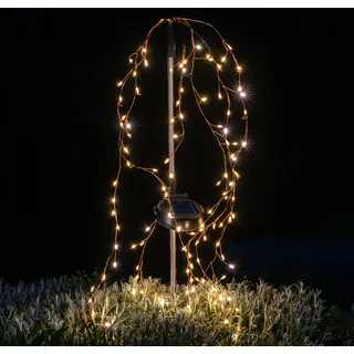 LUMILED Solarlampe für Außen Garten Beleuchtung, 70 cm 120x LED Wasserfall Solarlampe, Solar Baum Warmweiß 2700K, Deko Bäume mit Erdspieß, 600 mAh Akku IP44 Solarleuchte Gartenleuchte für Aussen Solar Wegbeleuchtung Deko