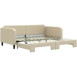 vidaXL Tagesbett Ausziehbar Creme 100x200 cm Stoff