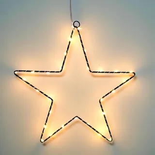 Stern OUTDOOR mit LED und Timer - ca. 30 cm - Batterie betrieben in schwarz (klein / 30 cm) - Schwarz
