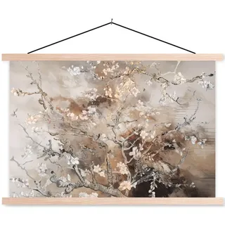 MuchoWow Poster Mandelblüte - Kunst - Van Gogh - Beige - Abstrakt 90x60 cm , Braun , Textil , Rechteckig , 90x60x0.15 cm , Bilder & Rahmen, Bilder, Sonstige Wandbilder