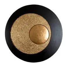 LED-Wandleuchte Urano, braun-schwarz/gold, Ø 120 cm, Eisen