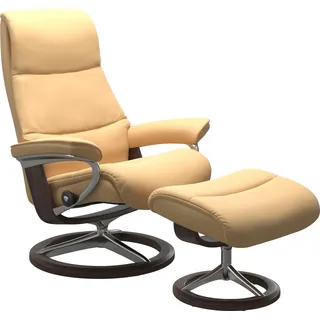 Stressless Fußhocker "View" mit Signature Base,Gestell Wenge, gelb