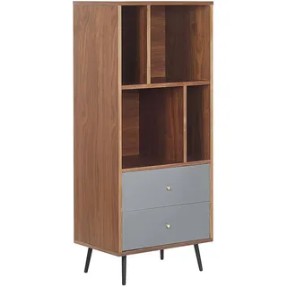 Beliani Regal 4 Fächer Richmond , Dunkelbraun , Holzwerkstoff , 60x139x40 cm , Wohnzimmer, Regale, Bücherregale