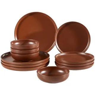 CreaTable Uno Tafelservice 12-tlg. braun unifarben