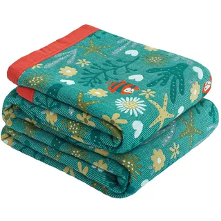 HOORDRY Boho 100% Baumwolle Tagesdecke-Universale Sofadecke, Doppelseitige Decke für Bett Ultra Weiche und Atmungsaktive Quilt Musselin Bettdecke für Ganze Saison 150x200CM