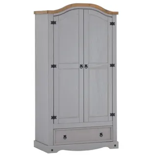 CARO-Möbel Drehtürenschrank Ramon 100 x 179 x 57 cm Grau/Natur