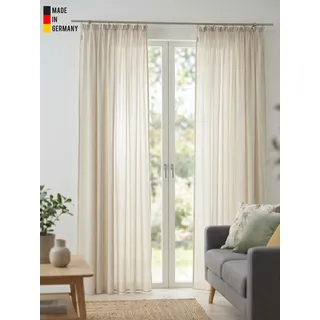 Vorhang WIRTH "LORCA" Gr. 1, beige, B:132cm H:150cm, Obermaterial: 66% Polyester, 34% Baumwolle, Gardinen, Vorhang