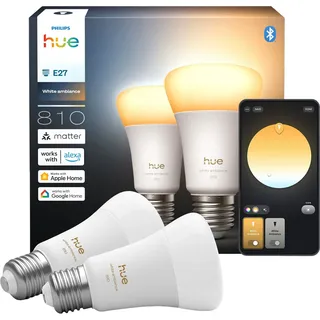 Philips LED-Birne 6W E27 810 lm warmweiß 2 St.