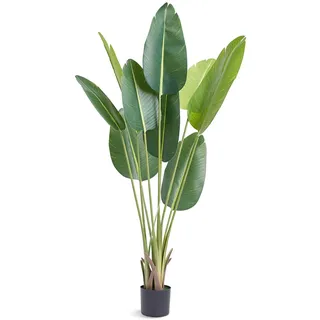 Vevor Paradiesvogel Künstlich 700x700x1524mm Kunstpflanze PE Künstliche Pflanzen Plastikpflanzen im Topf Kunstblume Geruchslos Wasserdicht Ideale Dekoration für Schlafzimmer Arbeitszimmer Wohnzimmer