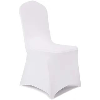 Peomeise Stuhlhussen aus Stretch-Elastan, für Hochzeit, Party, Esszimmer, Bankett, Event, Weiß, 50 Stück