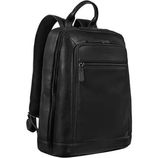 STILORD Watson Laptop Rucksack 15.6 Zoll Leder Backpack Business Lederrucksack Herren Rucksack XL für Breite DIN A4 Ordner Tagesrucksack Vintage Echtleder Farbe:Obsidian schwarz