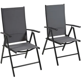 Merxx Gartensessel Amalfi graphit 2er Set - Aluminium/Textil - Grau