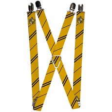 Buckle Down Jungen Hufflepuff-Wappen/Streifen gelb/schwarz Hosenträger, Multi, One Size