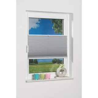 K-HOME Plissee Klemmfix Pisa 50 x 210 cm grau