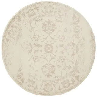 benuta Vintage-Teppich Suki ø 120 cm rund , Creme, Beige , Kunststoff , Vintage , Rund , 120x120 cm , Oeko-Tex® Standard 100 , für Fußbodenheizung geeignet, in verschiedenen Größen erhältlich, pflegeleicht , Teppiche und Böden, Teppiche, Vintageteppiche