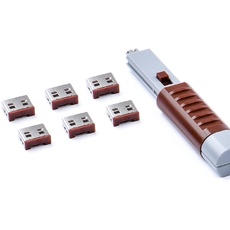 Bild ESSENTIAL 6x USB-A Blocker mit 1x Lock Key Basic Braun