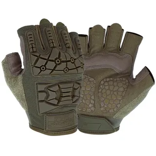 Seibertron T.H.F.I.G Handschuhe Halbfinger fingerlos Herren Taktische Militär Flexibler TPR-Aufprallschutz für Kampfjagd Army Green L