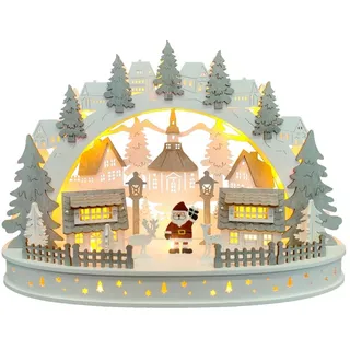 LED Winterlandschaft aus Holz Weihnachtslandschaft Weihnachtsdeko beleuchtet
