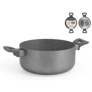 H&h Kasserolle 2 Griffe Antihaft Stone Induktion Grau