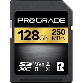 SD UHS-II 128 GB Karte V60 - Schreibgeschwindigkeit bis zu 130MB/s und Lesegeschwindigkeit von 250MB/s | Für professionelle Filmemacher, Fotografen und Kuratoren von Inhalten - von Prograde Digital
