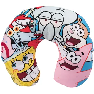 United Labels Spongebob Schwammkopf - Reise Nackenkissen bequemes Reisekissen Nackenhörnchen Auto Flugzeug