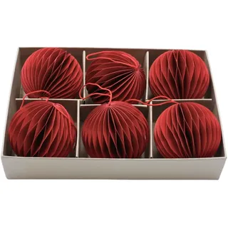 Hochwertige Papierkugeln, Baumanhänger, Honeycombs Weihnachten, Papieranhänger Weihnachten, Wabenkugeln Papier, Baumkugeln aus Papier in Einer Geschenkbox, 6 Stück, Größe: L/B/H 8 cm x 8 cm x 8 cm.
