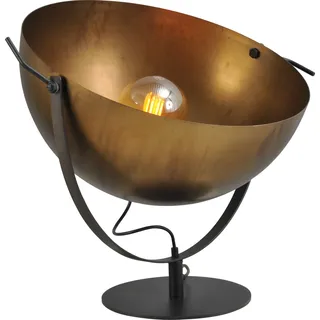 Licht-Erlebnisse Tischleuchte Messing Antik Ø50cm H:80cm Verstellbar E27 Metall