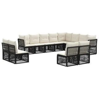 vidaXL Gartensofa-set 12 stk. Schwarz Poly-Rattan - Schwarz