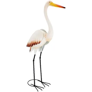 matrasa Storch aus Metall - Vogel Reiher Metallvogel - Dekofigur & Vogelscheuche 87 cm