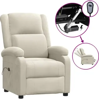 vidaXL Relaxsessel Elektrisch Creme Samt - Creme