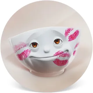 FIFTYEIGHT PRODUCTS/Topfuntersetzer „Geküsst“ (Resopal, 19 cm, 2mm dick, Weiß mit Rot, 100% Made in Germany)