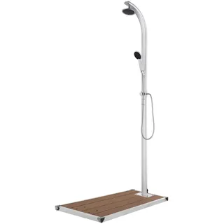 Gartendusche mit Brauner Bodenplatte 220 cm Aluminium - Braun, Bunt