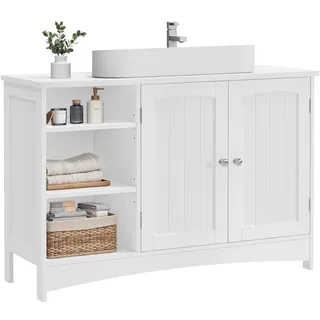 VASAGLE Waschbeckenunterschrank 2 Türen 90 x 60 x 90 cm Weiß